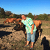 woman with cows